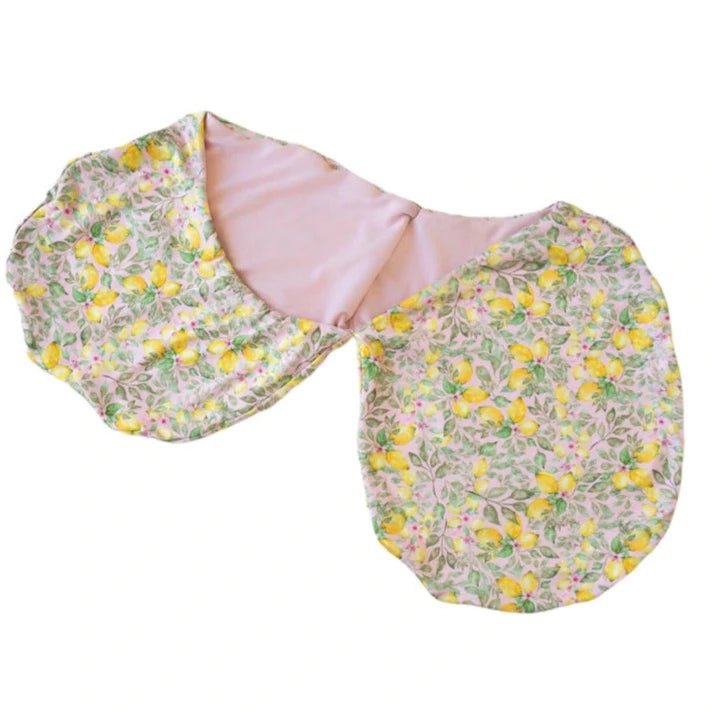 Soft baby cocoon swaddle made from Silky Modal in the Pink Lemonade design.