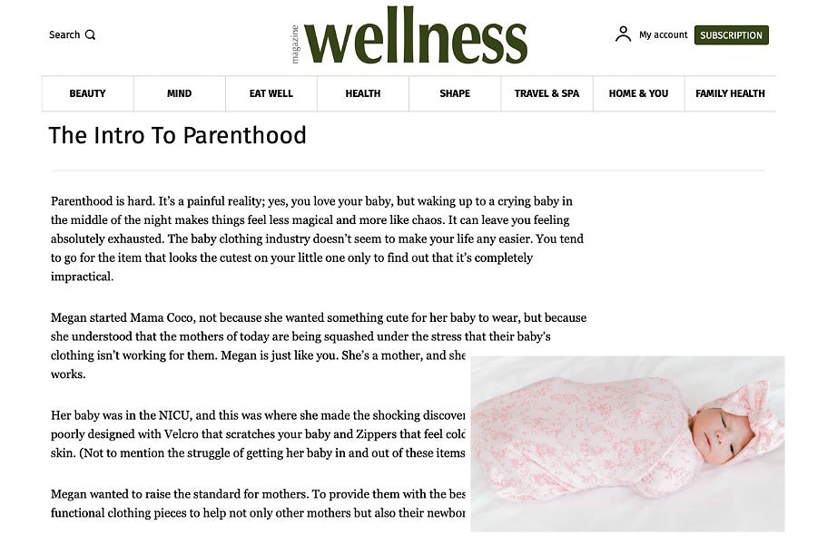 Mama Coco® Featured in Wellness Magazine: Supporting the Transition Into Parenthood