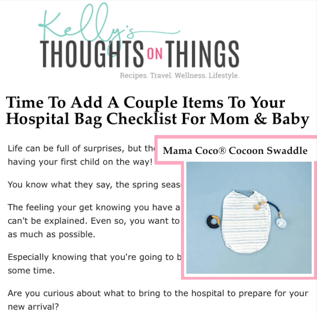 TIME TO ADD A COUPLE ITEMS TO YOUR HOSPITAL BAG CHECKLIST FOR MOM & BABY
