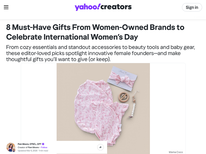 Mama Coco® Featured by Yahoo Creators for International Women’s Day