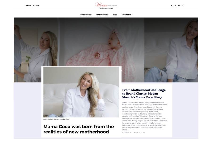 Women Home Business: How Megan Skeath Built Mama Coco from a Real Motherhood Problem - Mama Coco