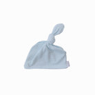 Baby Blue Gingham design knotty beanie for babies, made from Silky Modal fabric.