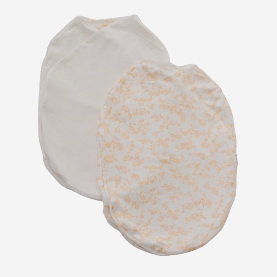 Bitty blooms design baby cocoon swaddle in silky modal fabric.
