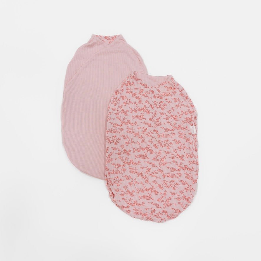 Bitty pink blooms design baby cocoon swaddle in silky modal fabric.