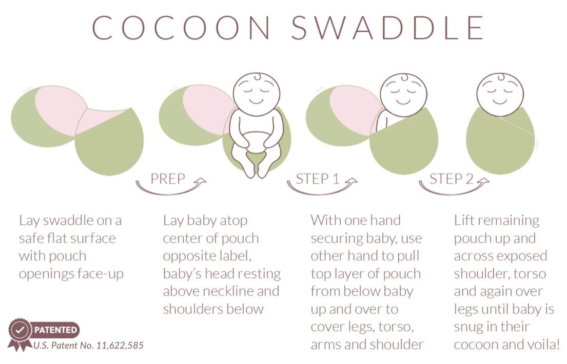 Step-by-step instructions on how to use our baby cocoon swaddle.