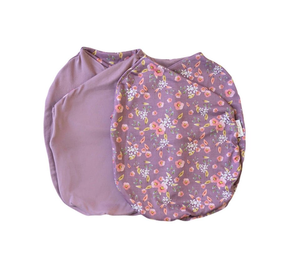Peachy lilac design baby cocoon swaddle.