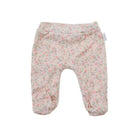 Comfortable baby footie pants made with bamboo cotton and finished in the Dusty Roses design.