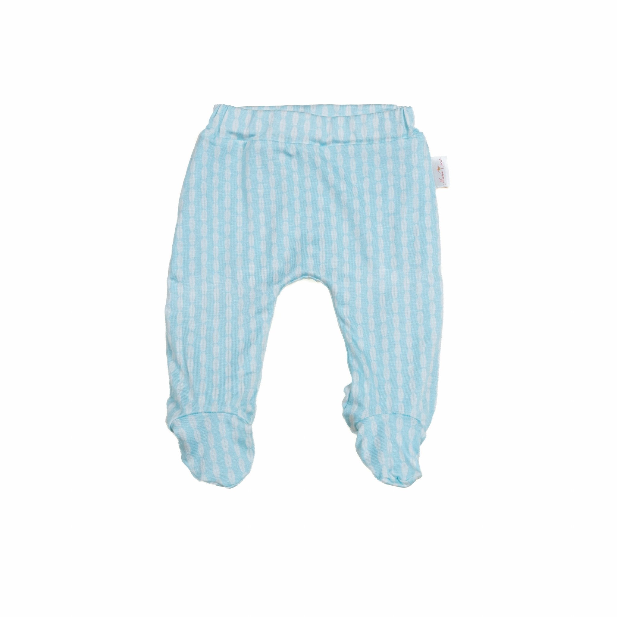 Lil surfer baby footie pants from our long-sleeve onesie outfit bundle. 