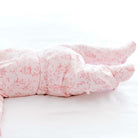 Bamboo cotton footie pants for babies in a charming Whimsical Garden pattern.