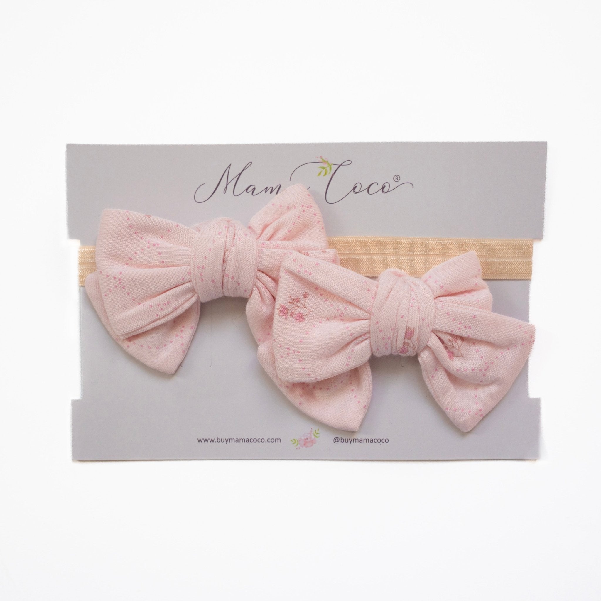 Headband & bow set in dainty dots design.