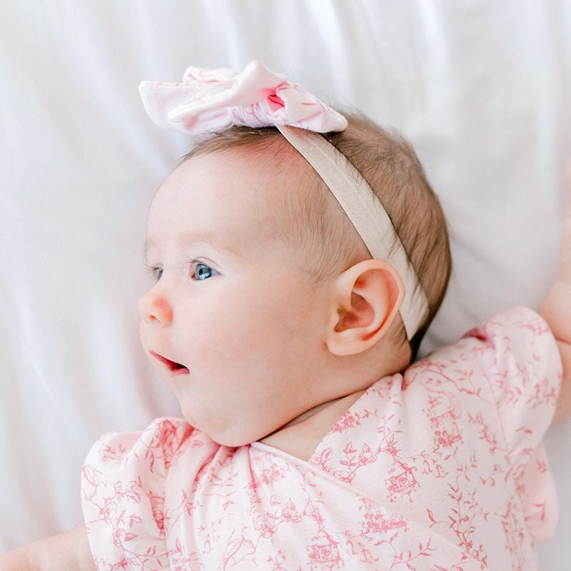 Headband & bow set in whimsical garden design.