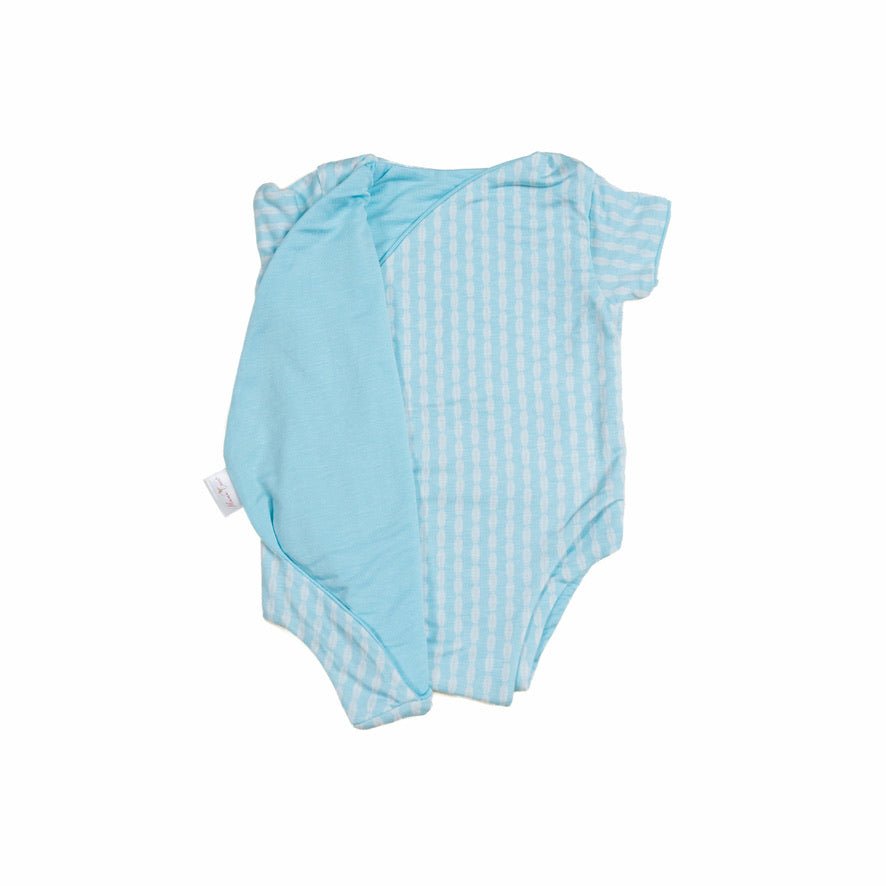 Lil surfer design baby winged bodysuit.