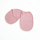 Elegant Baby Pink Gingham styling on a Cocoon swaddle blanket for infants in Silky Modal fabric styles.