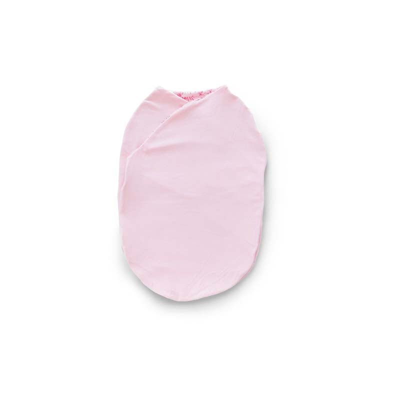 Reversible baby swaddle cocoon blanket crafted from bamboo and organic cotton fabric, decorated with Whimsical Garden.