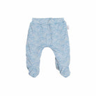 Blue Swells print baby footie pants created from premium bamboo cotton material.