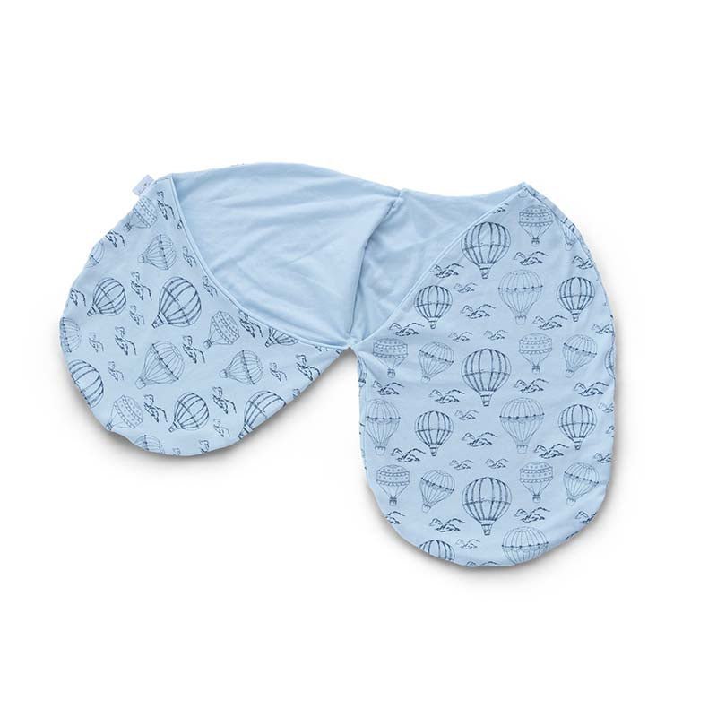 Baby cocoon swaddle blanket crafted from soft bamboo and organic cotton, featuring a Bon Voyage design.