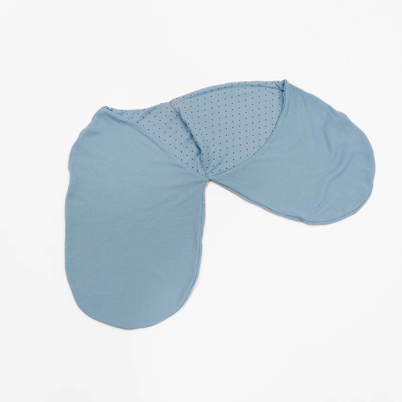 Cocoon swaddle baby blanket in Silky Modal fabric styles featuring a playful Dotted Blues print.
