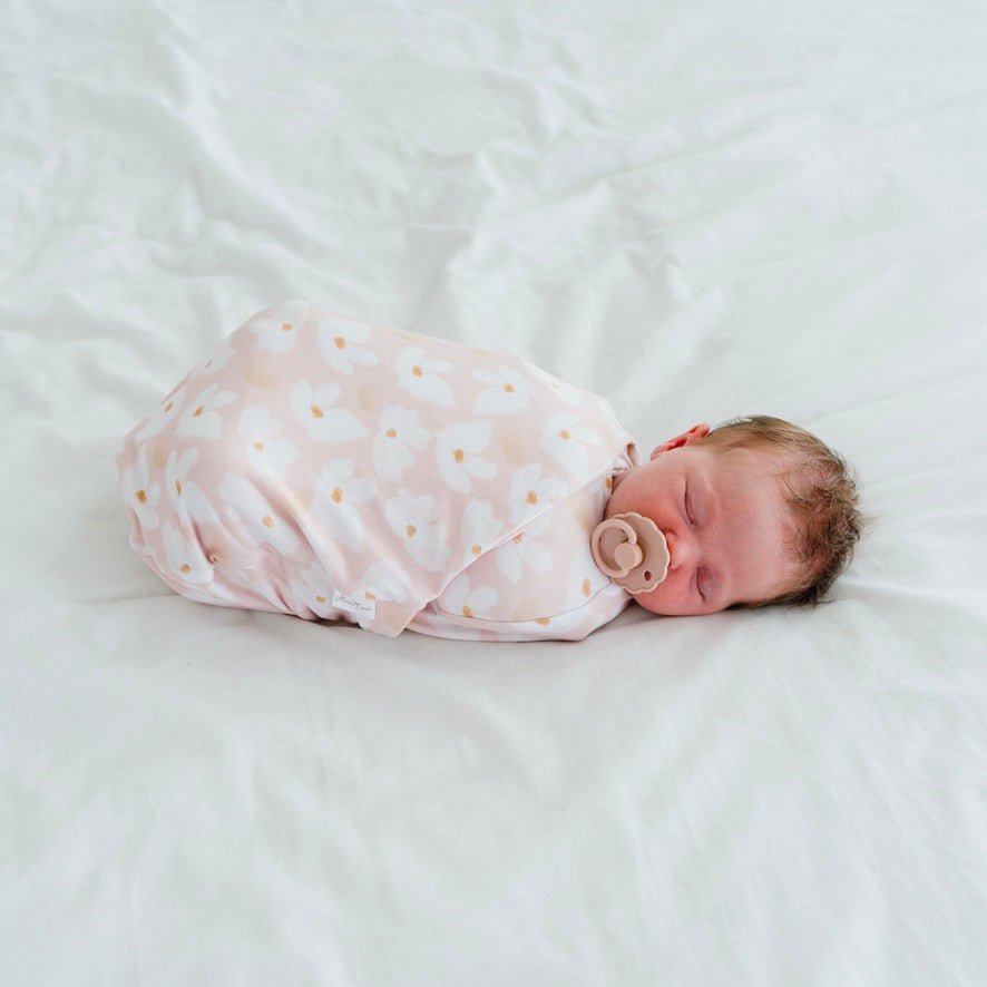 Premium baby cocoon swaddle crafted from Sweet Lily Silky Modal fabric.
