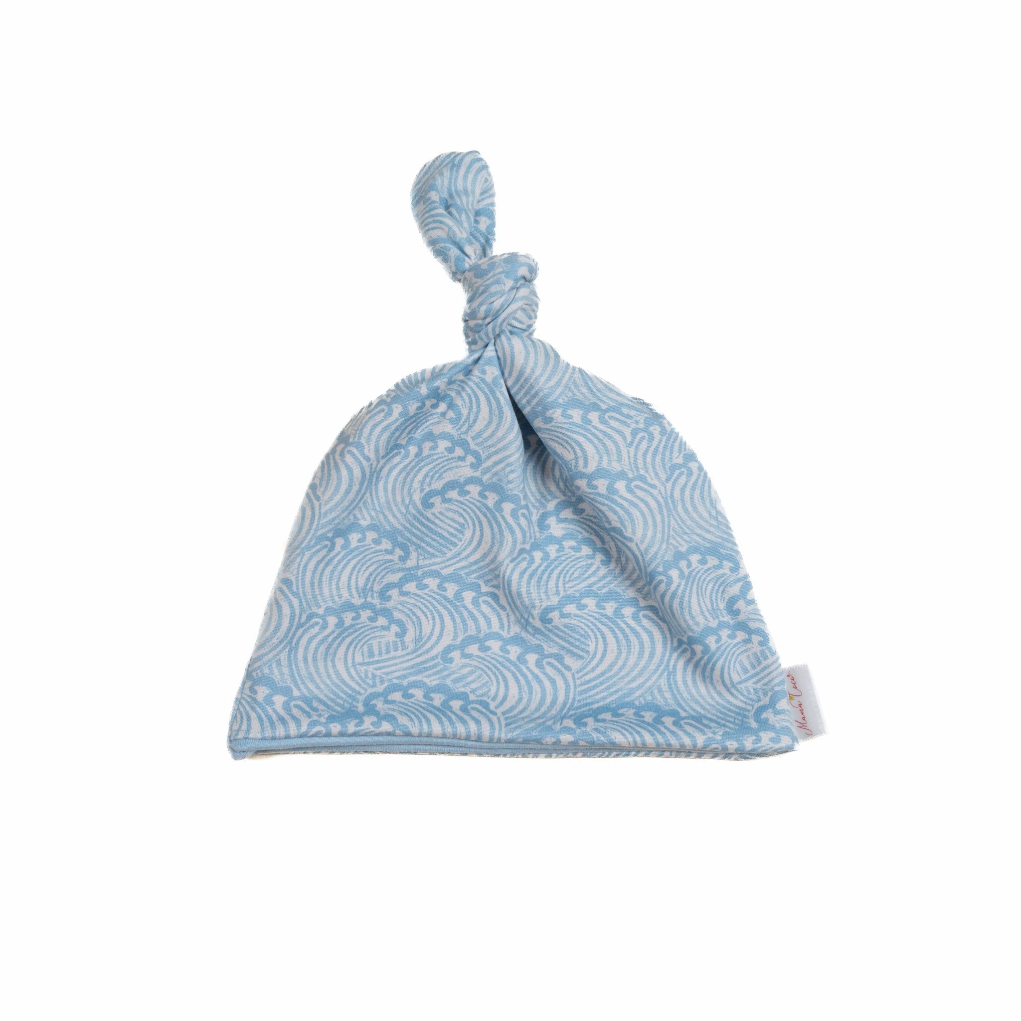 Everyday reversible baby beanie in Blue Swells designed with smooth classic brushed fabric.