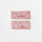 Charming headwraps with decorative bow in Bitty Pink Blooms styles.