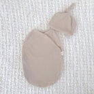 Premium Plush Latte knotty beanie designed for babies.