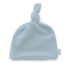 Knotty beanie in Plush Powder Blue design, made from Plush Dream fabric.