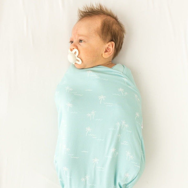 Classic brushed long sleeve newborn essentials bundle in honeydew palms design.