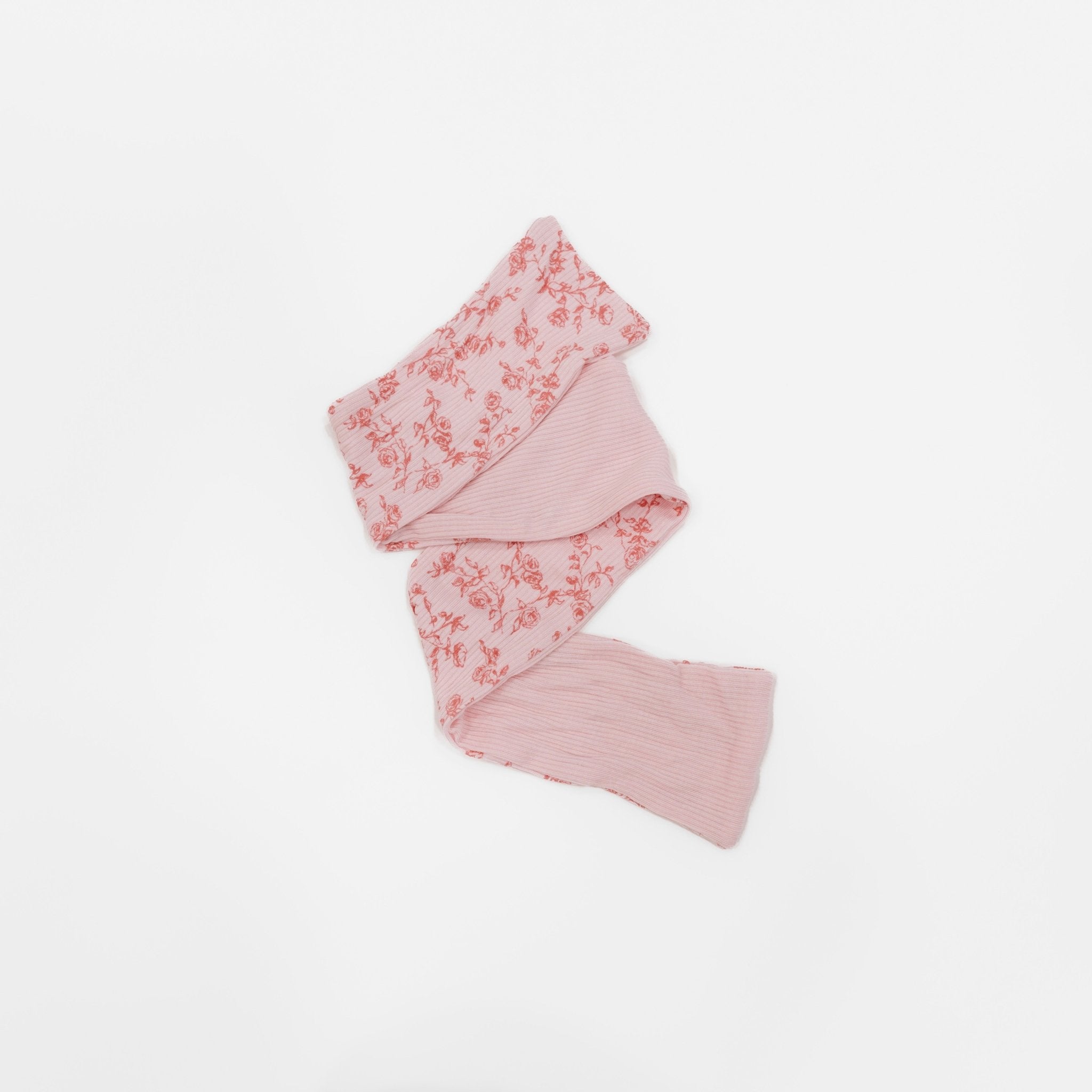 Headwrap with bow crafted in soft Bitty Pink Blooms design silky modal fabric.
