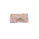 Headwrap with bow crafted in soft Dusty Roses design classic brushed fabric.