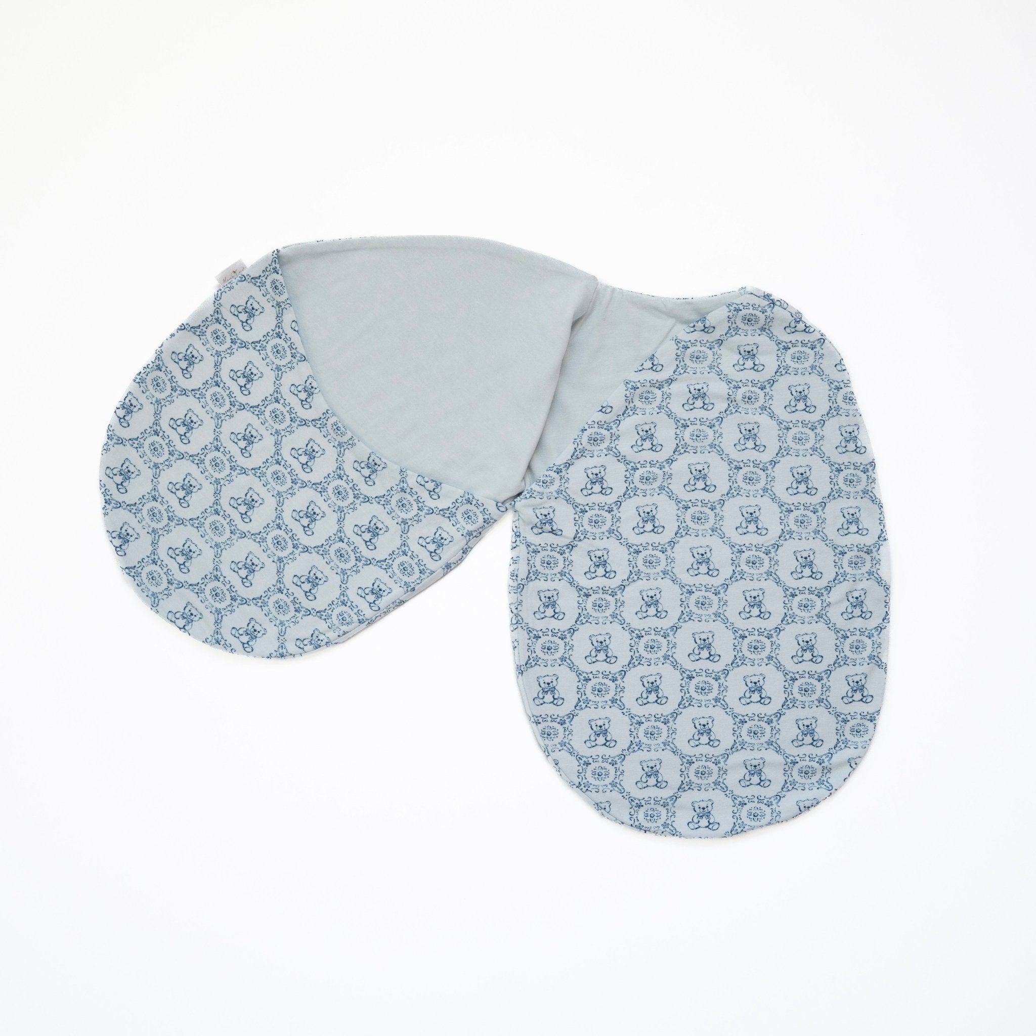Bamboo organic cotton infant swaddle cocoon blanket featuring Teddy Tiles print.