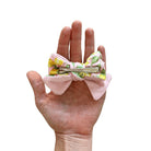 Pink Lemonade infant headband with bow and coordinating bow hair clip.