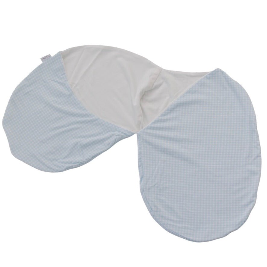 Baby Blue Gingham design adds charm to this Cocoon swaddle blanket in Silky Modal fabric styles.