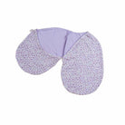 Purple Posies adds a charming touch to this Cocoon swaddle baby blanket in Silky Modal fabric styles.