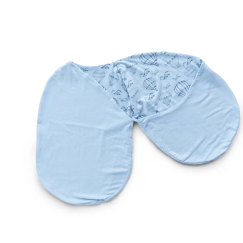 Organic bamboo-cotton baby swaddle: Cocoon-style newborn blanket in Bon Voyage print.