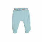 Reversible  baby footie pants in eco-friendly bamboo cotton fabric with a World Traveler inspired print.