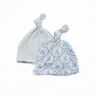 Reversible baby knotty beanie in teddy tiles design.