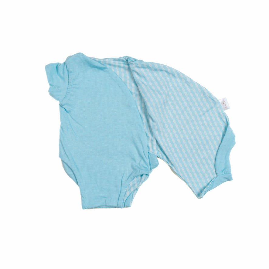 Reversible Lil Surfer design short sleeved winged bodysuit in silky modal fabric.