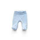 Comfortable reversible bamboo cotton baby footie pants in the Bon Voyage collection.