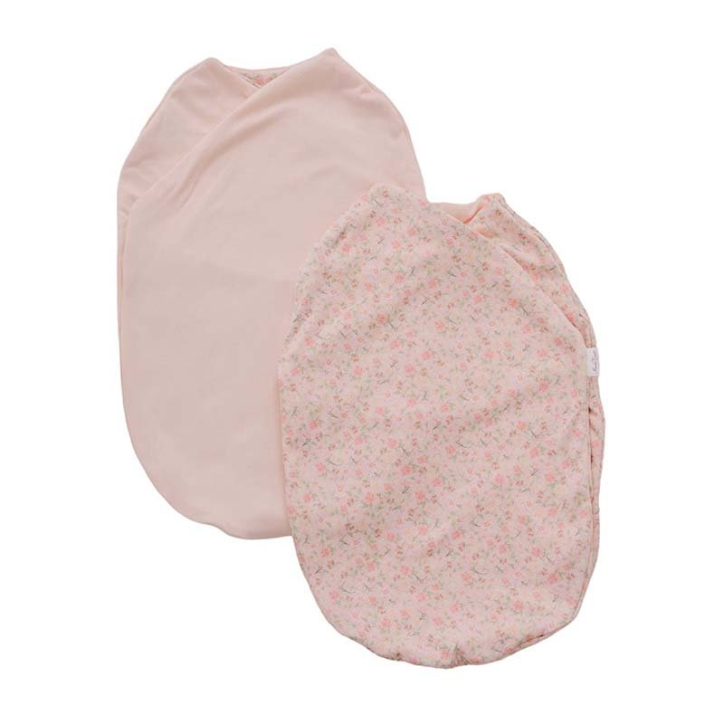 Reversible Dusty Roses design baby cocoon swaddle.