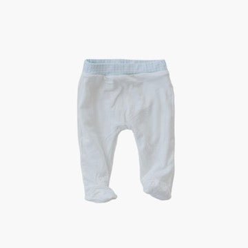 Reversible baby footie pants designed in silky modal fabric featuring our Baby Blue Gingham design.