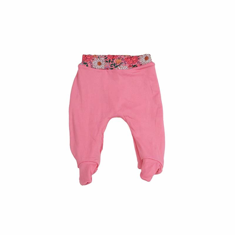 Reversible baby footie pants designed in bamboo cotton fabric featuring our Flower Power design.