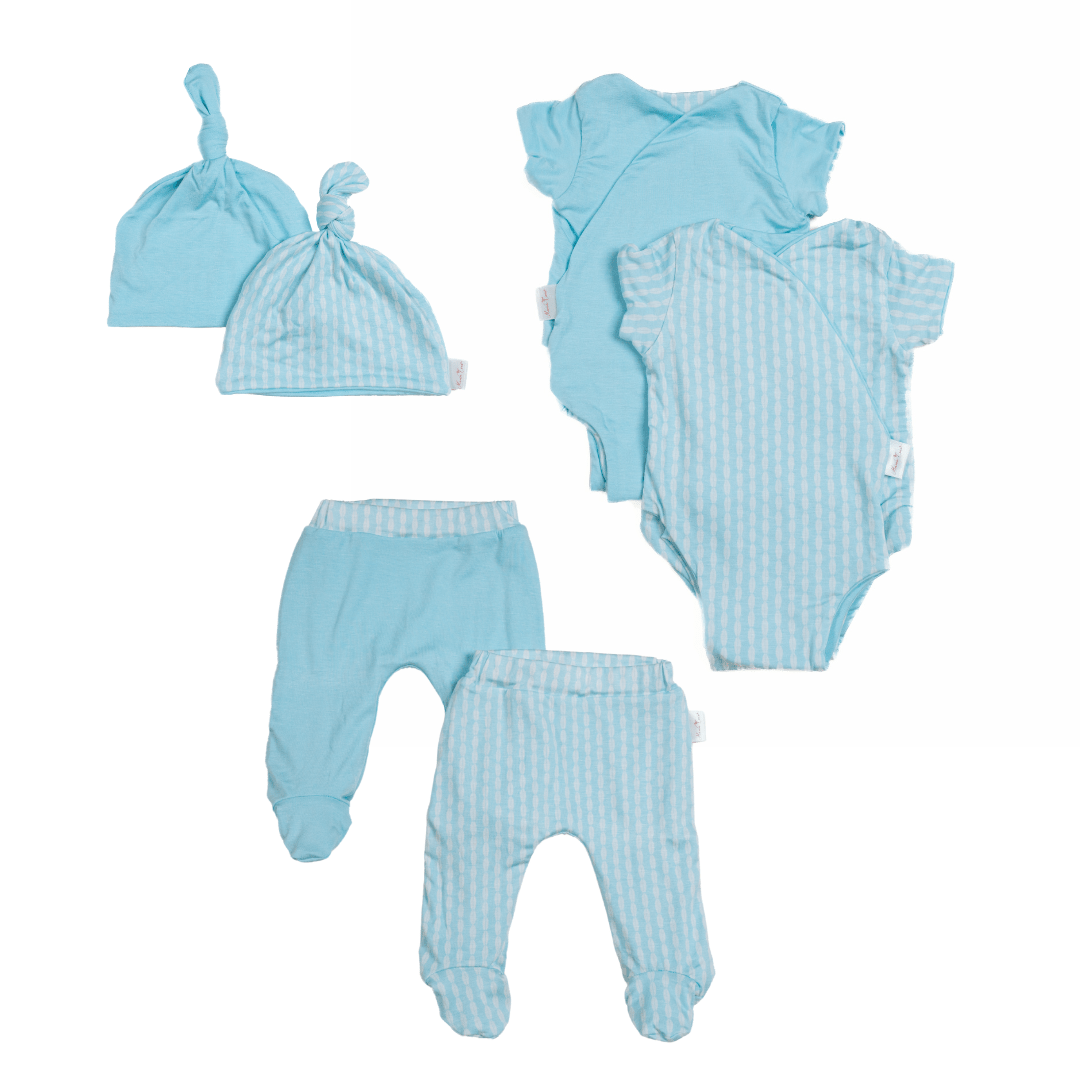 Lil surfer design short sleeve onesie bundle.