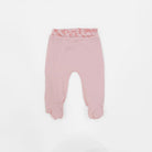 Reversible baby footie pants designed in silky modal fabric featuring our Bitty Pink Blooms design.