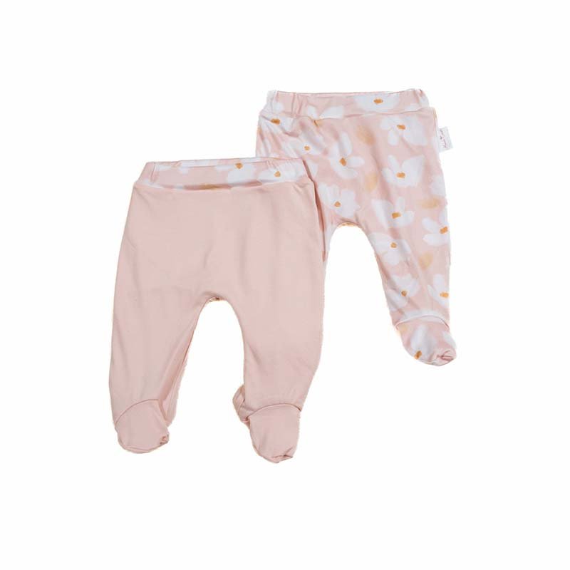 Reversible baby footie pants designed in bamboo cotton fabric featuring our Sweet Lily design.