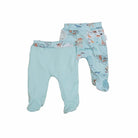 Reversible baby footie pants crafted from a soft bamboo cotton fabric featuring the World Traveler print.