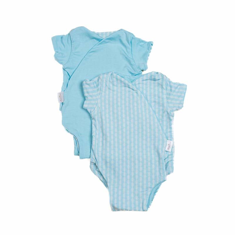 Reversible Lil Surfer design short sleeved winged bodysuit in silky modal fabric.