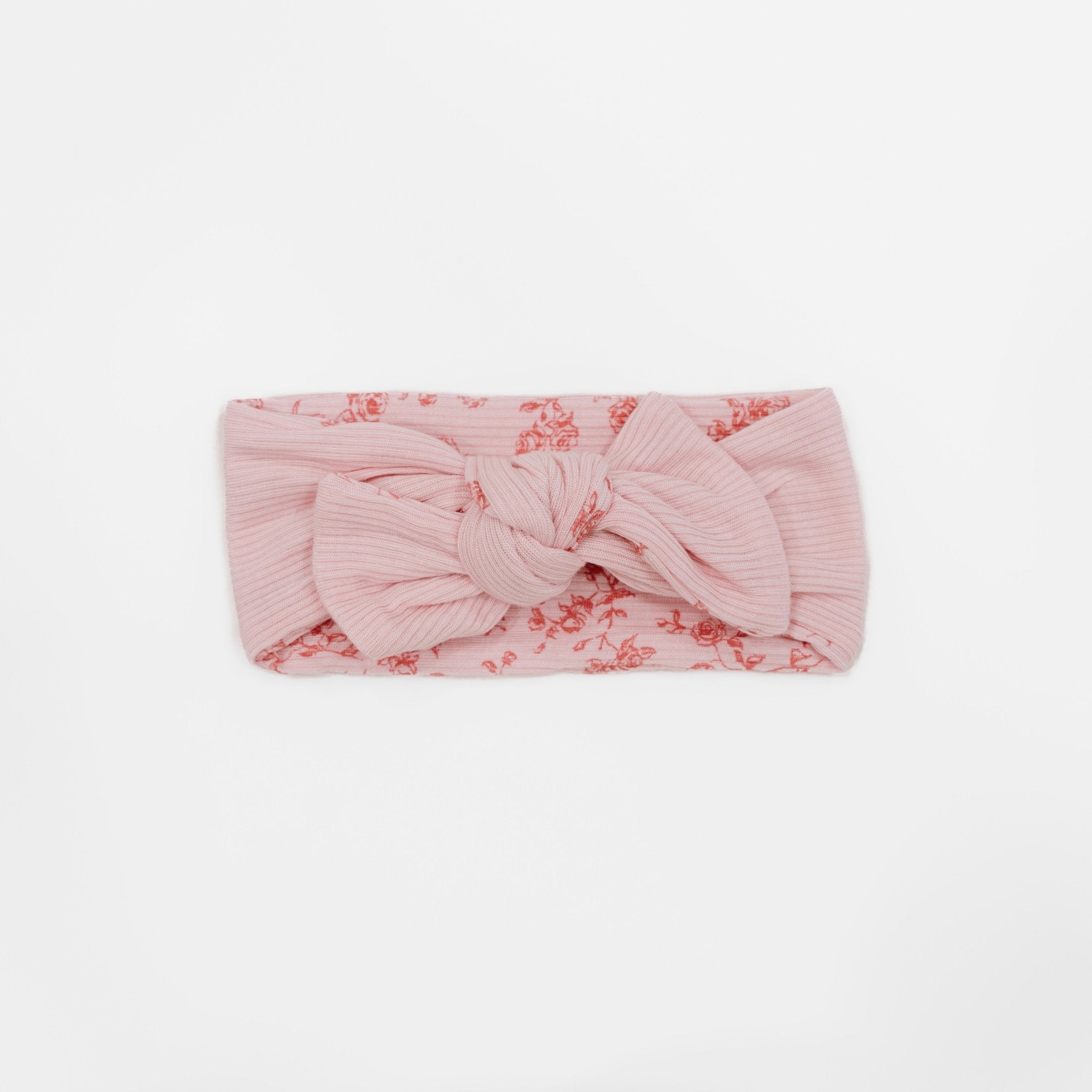 Premium Pink Gingham bow headwrap designed for babies.