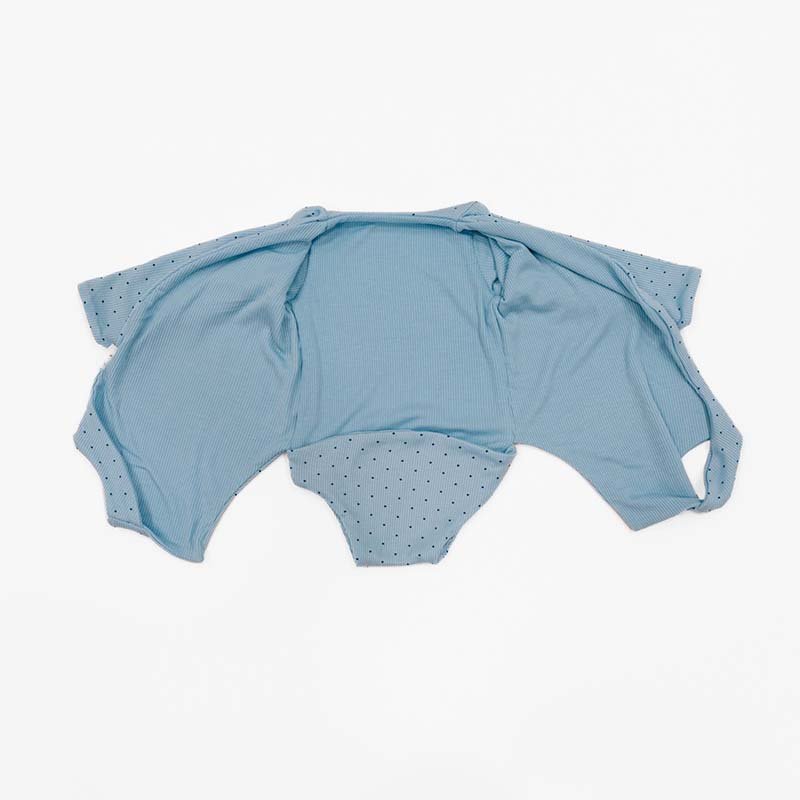 Dotted Blues design winged bodysuit in silky modal fabric.