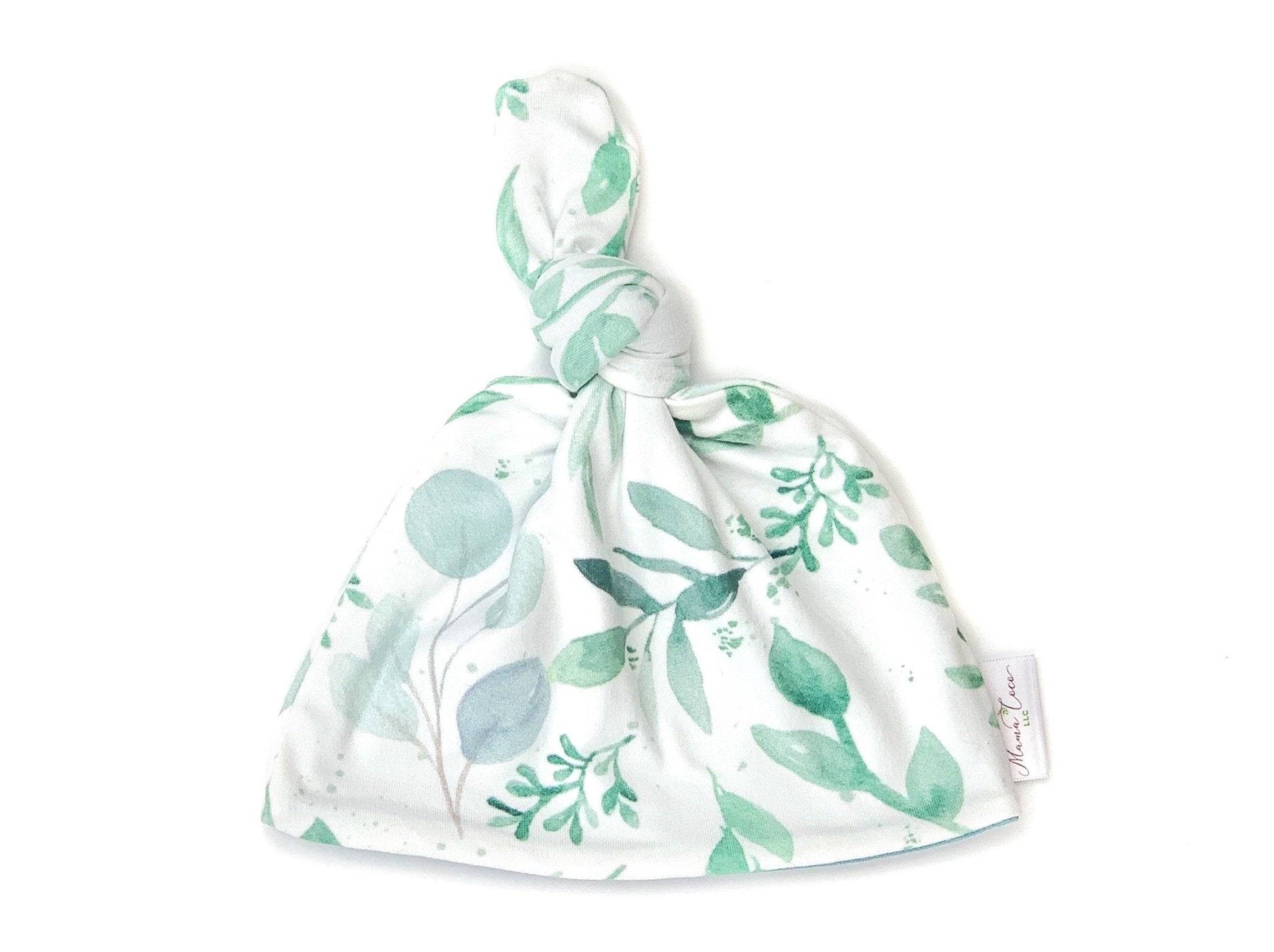 Cozy baby beanie in Saged Eucalyptus design with a gentle classic brushed fabric feel.