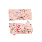 Premium Peachy Rose Fields bow headwraps designed for babies.